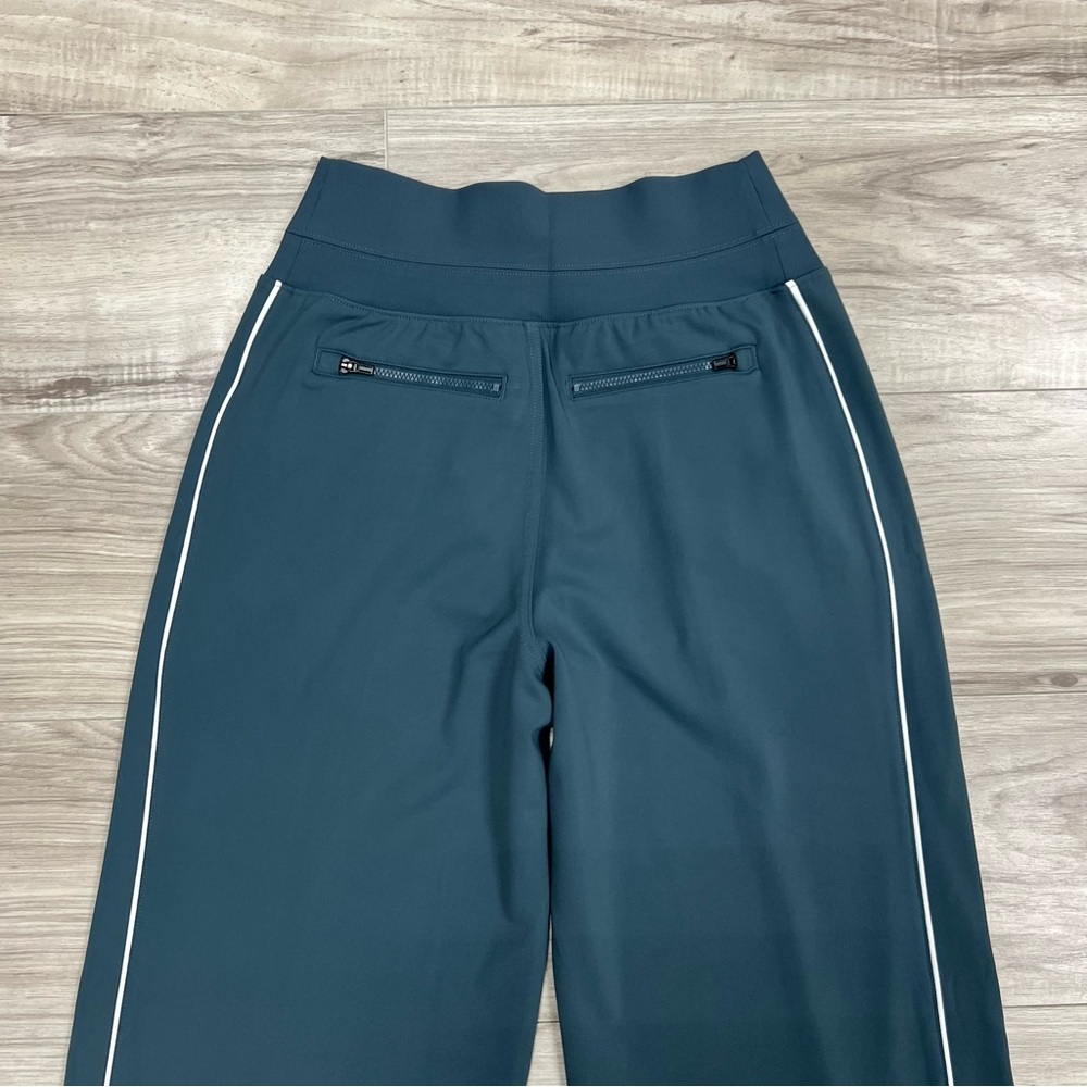 Athleta Venice High Rise Track Stripe Wide Leg Green/ White Stripe Size XS - Picture 6 of 12